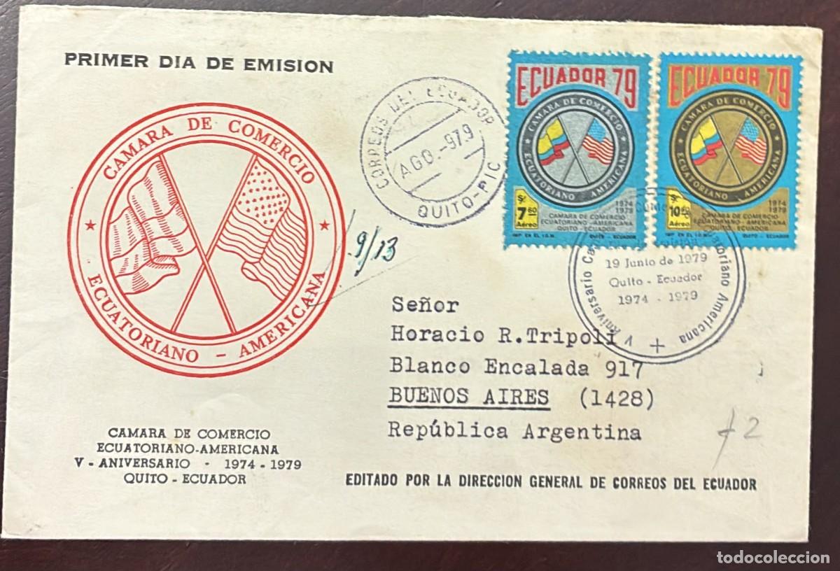 Sellos: TS.)1979, ECUADOR, FIRST DAY COVER, COMMEMORATIVE PRE-PRINTED ENVELOPE FEATURING THE COAT OF ARMS AN