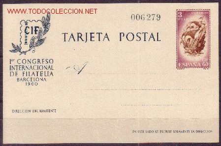 ESPAÑA ENTERO POSTAL 88/89** -AÑO 1960 - CONGRESO INTERNACIONAL DE FILATELIA (Sellos - España - Entero Postales)
