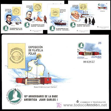 Sellos: ESPA&Ntilde;A SOBRE ENT.POST.1998 49 POLAR 5v. - Foto 1