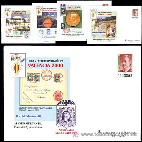 Sellos: ESPA&Ntilde;A SOBRE ENT.POST.2000 58 VALENCIA 2000 5v. - Foto 1