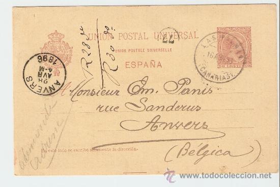 Sellos: Entero Postal circulado Santander - Anvers 1903 - Foto 1