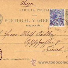 Sellos: ENTERO POSTAL ALFONSO XIII PELON + FRANQUEO ADICIONAL CIRCULADO 1897 BARCELONA-SUIZA. LLEGADA. MPM.. Lote 23409886