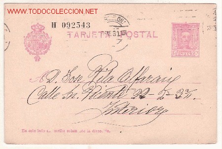 Sellos: Entero postal circulado 1931 - Foto 1