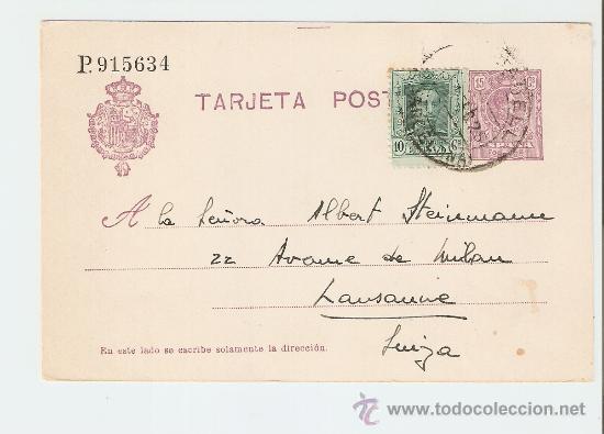 Sellos: Entero postal Sabadell - Suiza 1925. Franqueo complementario. - Foto 1