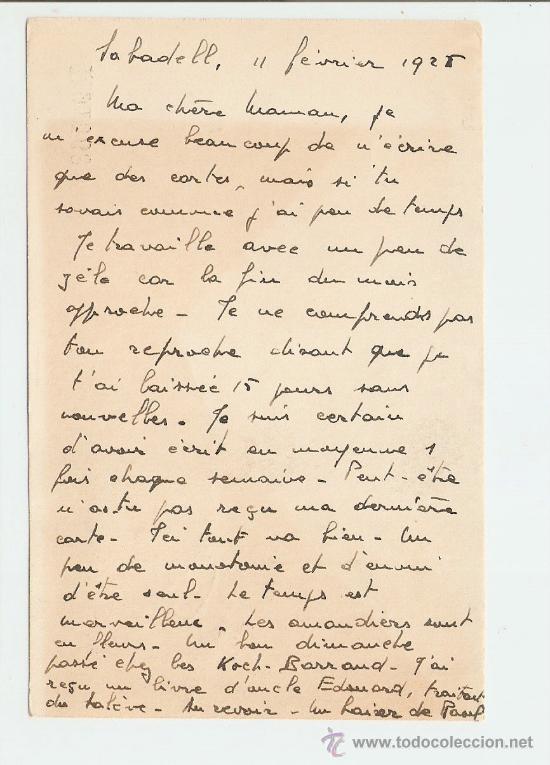 Sellos: Entero postal Sabadell - Suiza 1925. Franqueo complementario. - Foto 2