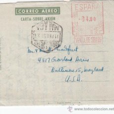 Sellos: AEROGRAMA (EDIFIL 64) CIRCULADO 1958 MALAGA-BALTIMORE (ESTADOS UNIDOS). CATALOGO MAS DE 90 EUR. MPM.. Lote 27433348