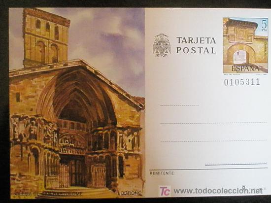 Sellos: ENTERO POSTAL.LOGRO&Ntilde;O.IGLESIA DE SAN BARTOLOME. - Foto 1