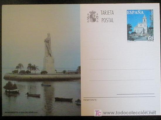 Sellos: ENTERO POSTAL.HUELVA.CRISTOBAL COLON.MONUMENTO. - Foto 1