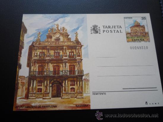 Sellos: TARJETA ENTERO POSTAL,AYUNTAMIENTO DE PAMPLONA,1986.