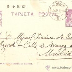 Sellos: TARJETA.ENTERO POSTAL DE ALMERIA 13 DE ABRIL DE 1932 A MADRID