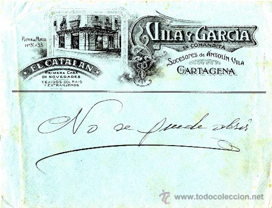 Sellos: CARTAGENA, SOBRE COMERCIAL - Foto 1