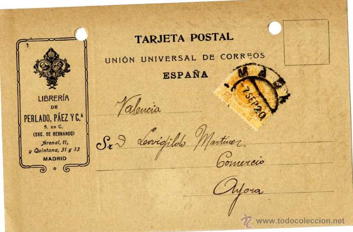 Sellos: MADRID- VALENCIA TARJETA POSTAL - Foto 1