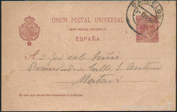 Sellos: Entero Postal. Mataro. 1900. - Foto 1