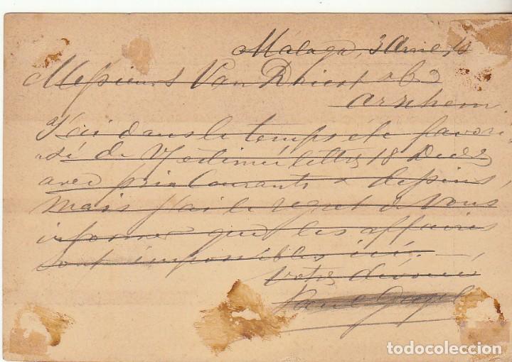 Sellos: 11. M&Aacute;LAGA a ARNHEM (HOLANDA) 1886. - Foto 2