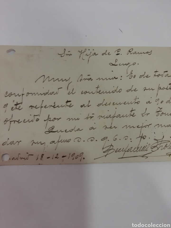 Sellos: 1909 Madrid dirijido Lugo - Foto 2