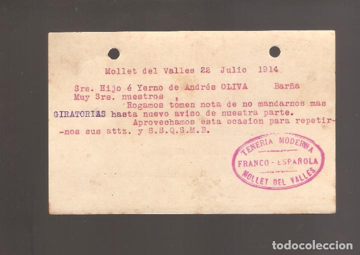 Sellos: 1 postal circulada  a&ntilde;o 1914 - Foto 2