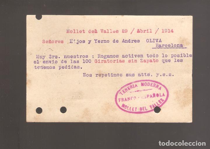 Sellos: 1 postal circulada  a&ntilde;o 1914 - Foto 2