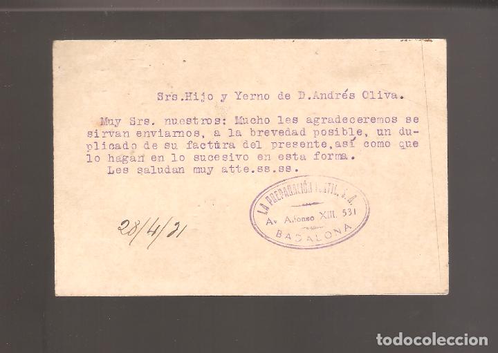 Sellos: 1 postal circulada  a&ntilde;o 1931 - Foto 2