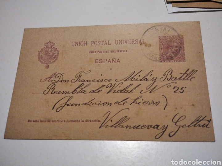 Sellos: Tarjeta Postal carta comercial 1900 - Foto 1