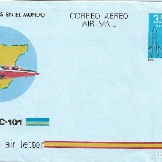 Sellos: AVIACION: AVION CASA C-101 1983 (EDIFIL 206) EN AEROGRAMA NUEVO.. Lote 262096780