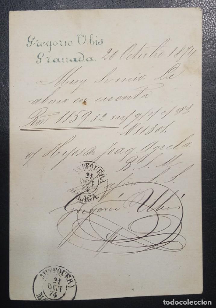 Sellos: 1874.- GRANADA A ANTEQUERA (MA&Aacute;LAGA) - Foto 2