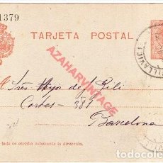 Sellos: ENTERO POSTAL CIRCULADO, 1918, VILLAVICIOSA, ASTURIAS