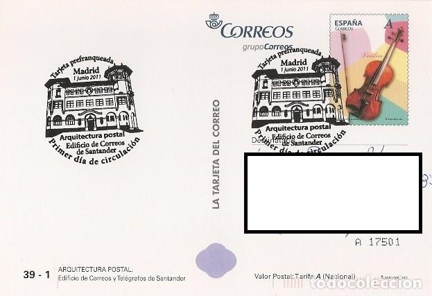 Sellos: ENTERO POSTAL ARQUITECTURA POSTAL SANTANDER. - Foto 1
