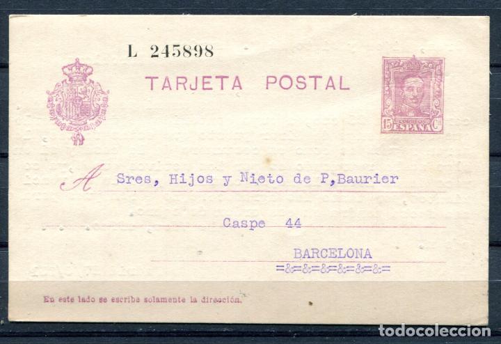 Sellos: Edifil 57 de enteros postales. 15 cts tipo Vaquer. - Foto 1