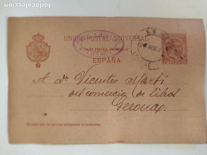 Selos: ENTERO POSTAL PRIVADO-SOBREIMPRESION PUBUL Y MORALES -VALENCIA -VER FOTOS (H-117)