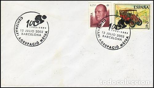 Sellos: ESPA&Ntilde;A SOBRE MATASELLOS ESP.2002 AGRUPACIO MUTUA - Foto 1