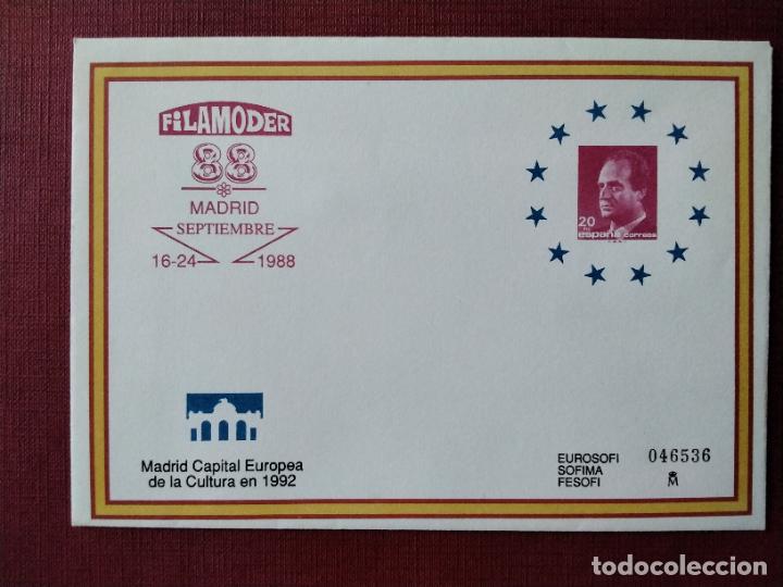 Sellos: sobre entero postal 1988 edifil 11 FILAMODER MADRID - Foto 1