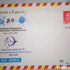 Sellos: ESPAÑA 1993 SOBRE ENTERO POSTAL FILABO 15A AVIACIÓN Y ESPACIO 93 ALICANTE - REIMPRESIÓN EN AZUL. Lote 400855779