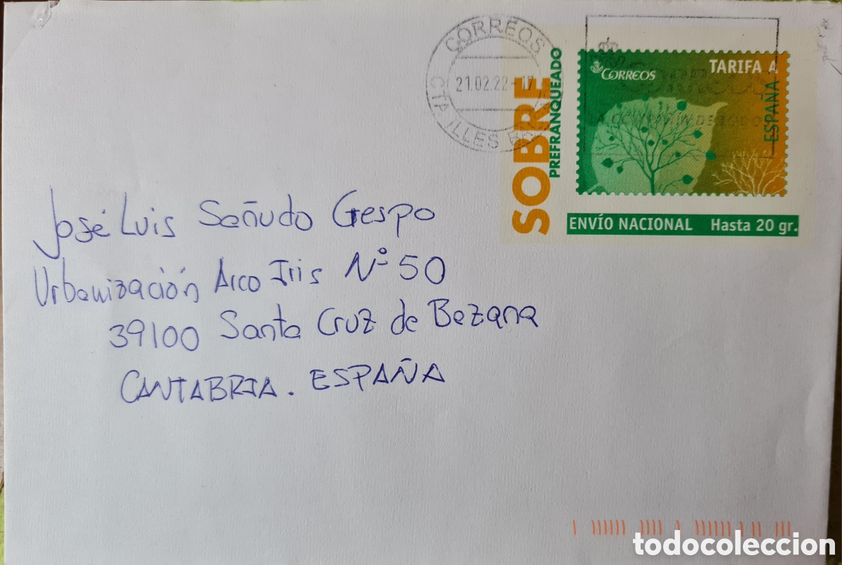 Sellos: Sobre prefranqueado Espa&ntilde;a 2022 - Foto 1