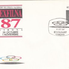 Sellos: ESPAÑA SOBRE ENTERO POSTAL OFICIAL 10 - EXFILNA GIRONA 1987. MAT. EXFILNA. BANYOLES-GIRONA. Lote 403127794
