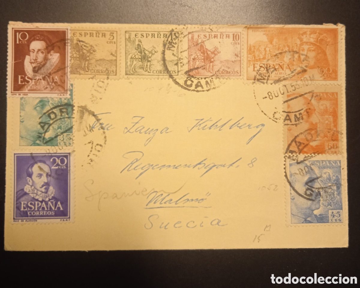 Sellos: Antiguo sobre circulado filatelia - Foto 1