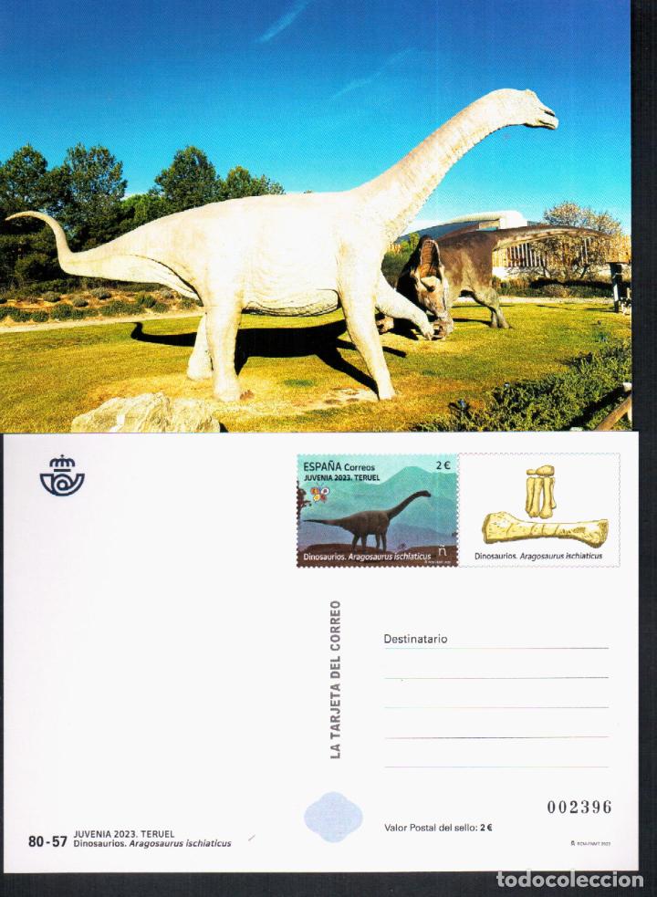 Sellos: ENTERO POSTAL DINOSAURIO ARAGOSAURUS - Foto 1