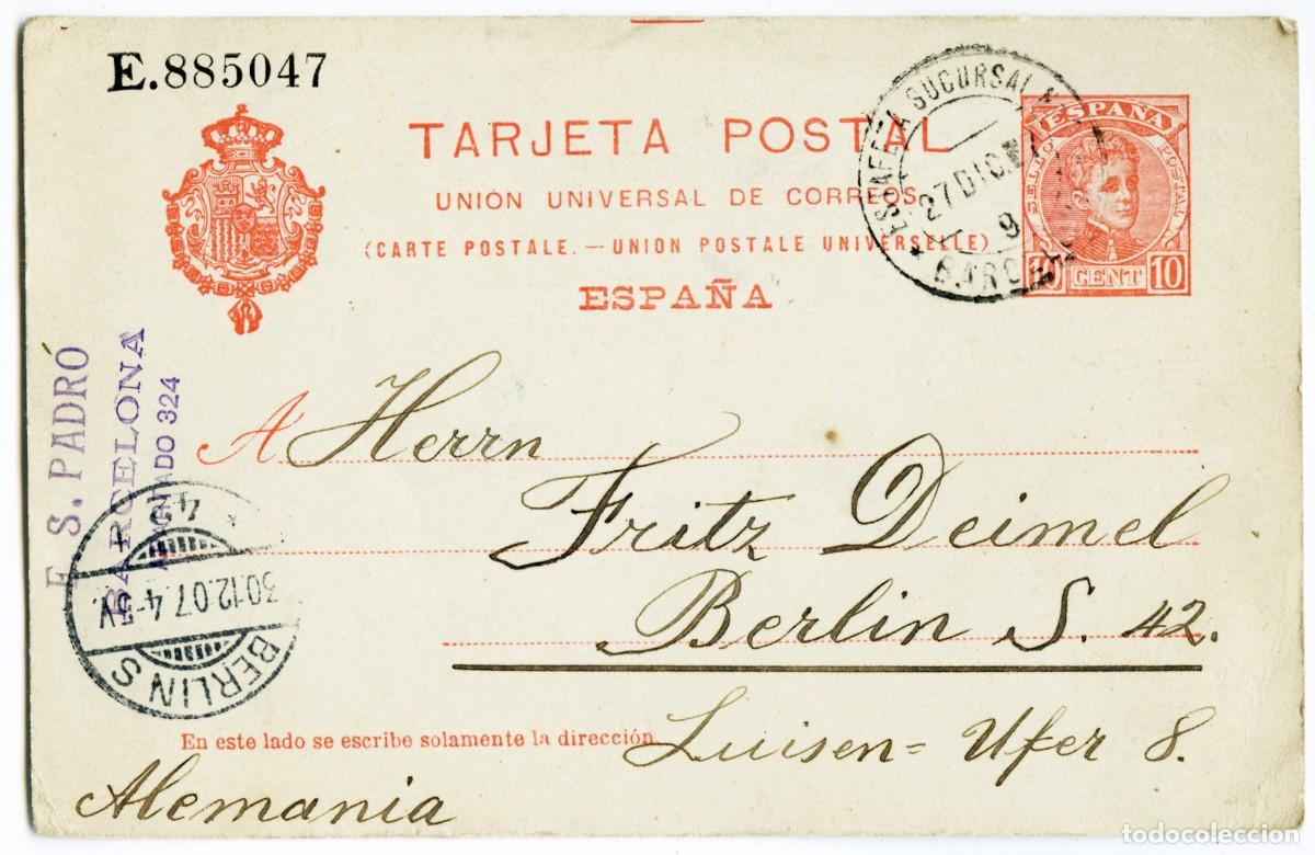 Sellos: MUY ANTIGUO ENTERO POSTAL 1907 - Foto 1
