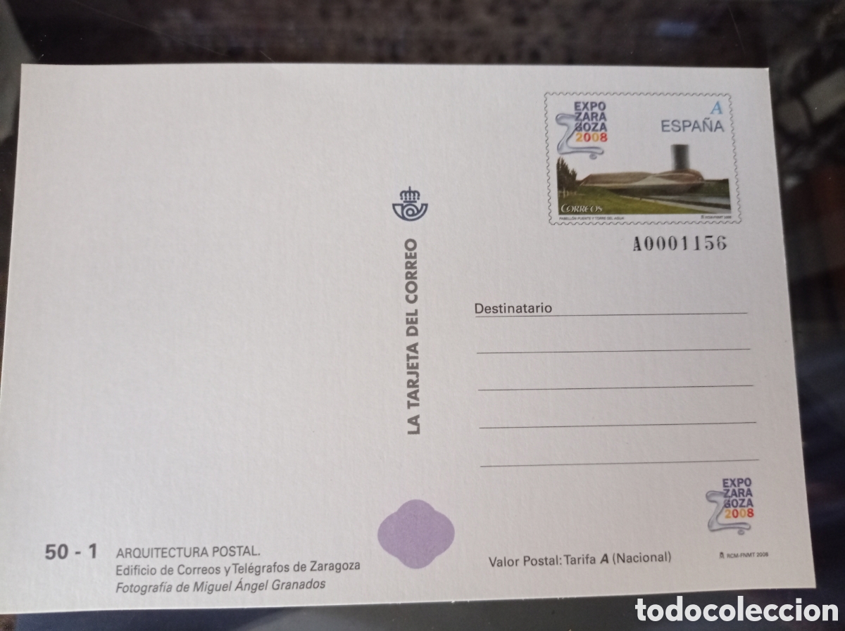 Sellos: Tarjeta postal prefranqueada Zaragoza Arquitectura Edificio Correos nueva - Foto 1