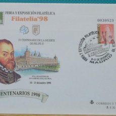 Francobolli: 1998-SOBRES ENTEROS POSTALES CONMEMORATIVOS OFICIALES Nº50/1-FILATELIA 98-MADRID