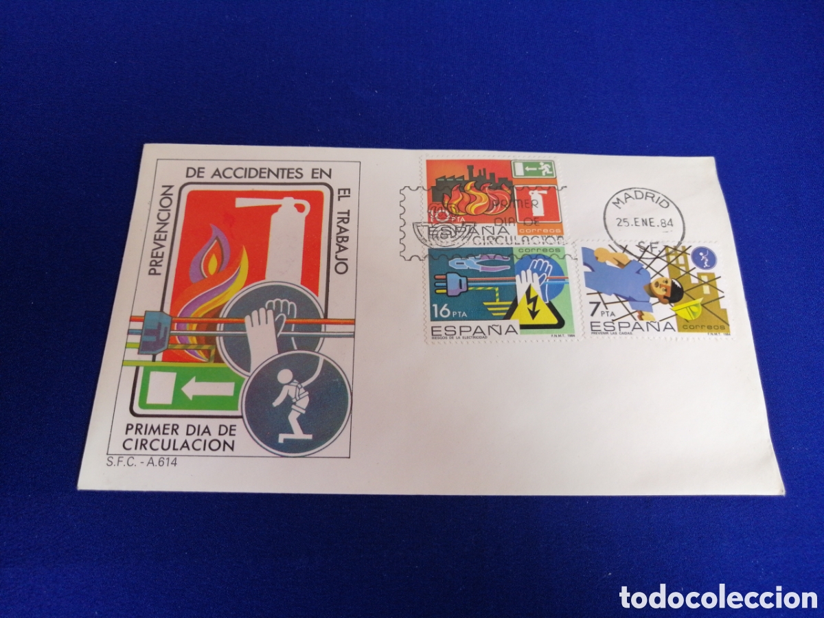 Sellos: SOBRE PRIMER D&Iacute;A DE CIRCULACI&Oacute;N 1984 - Foto 1