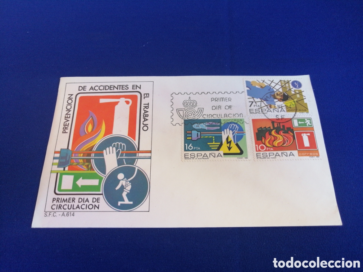 Sellos: SOBRE PRIMER D&Iacute;A DE CIRCULACI&Oacute;N 1984 - Foto 1