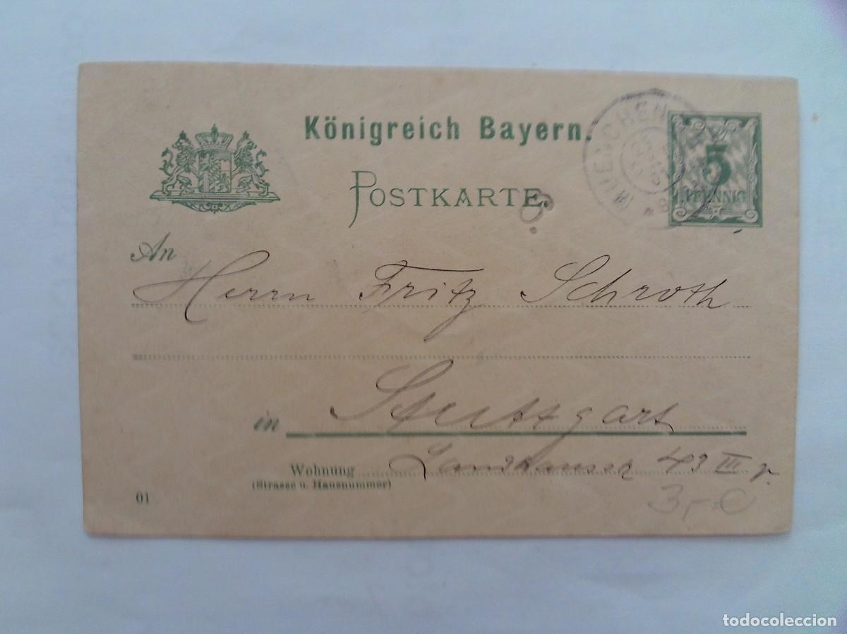 Sellos: (4)POSTKARTE BAYERN 1901 CIRCULADA
