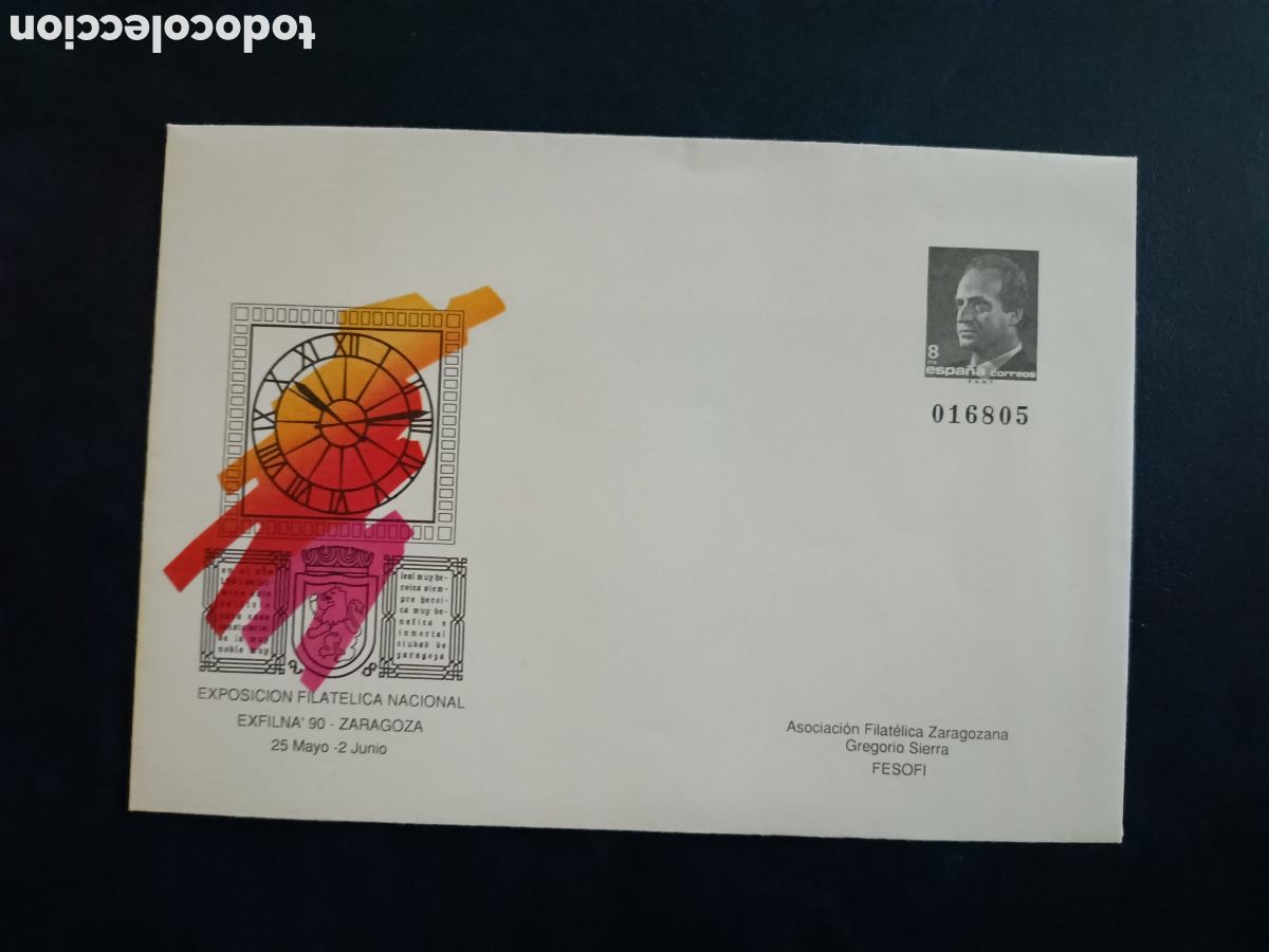 Selos: SOBRE ENTERO EXFILNA 90 - ZARAGOZA - 25 MAYO 1990