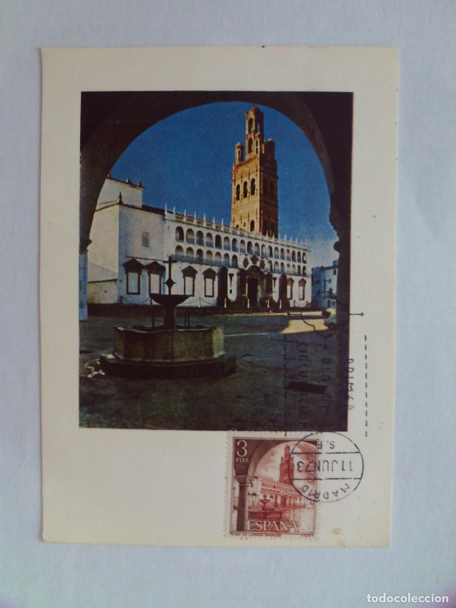 Stamps: EPPD 43 ENTERO POSTAL DEL PRIMER D&Iacute;A MUY ESCASOS PLAZA DE LLERENA BADAJOZ 1973