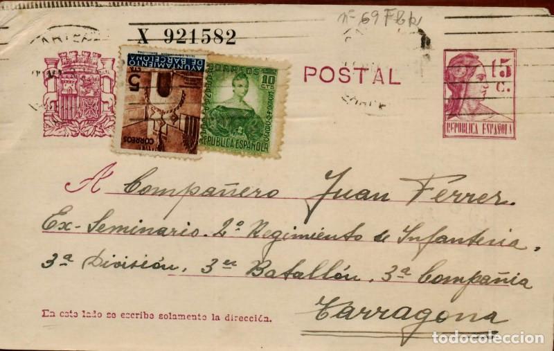Sellos: FA4681. Tarjeta postal dirigida a Tarragona - Foto 1
