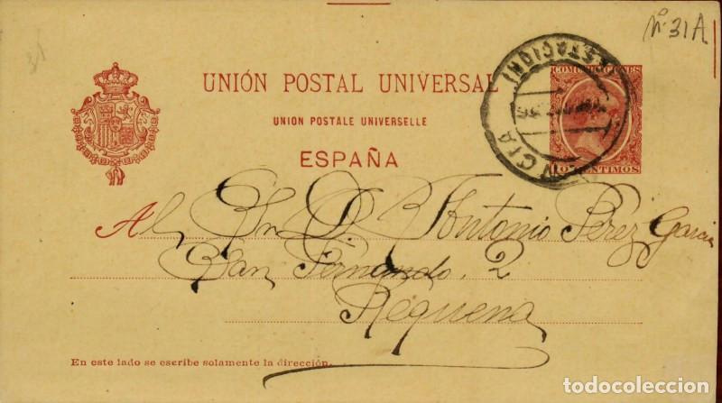 Sellos: FA4355. Entero postal de Requena a Valencia - Foto 1