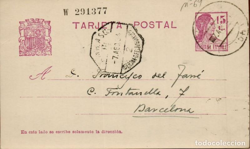Sellos: FA4656. Tarjeta postal dirigida a Barcelona - Foto 1