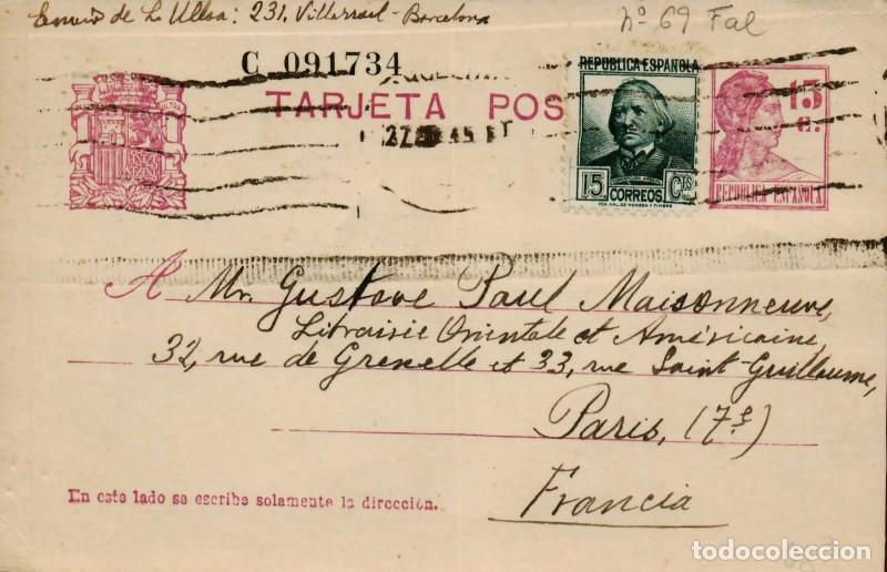 Sellos: FA4661. Tarjeta postal dirigida a Paris (Francia) - Foto 1
