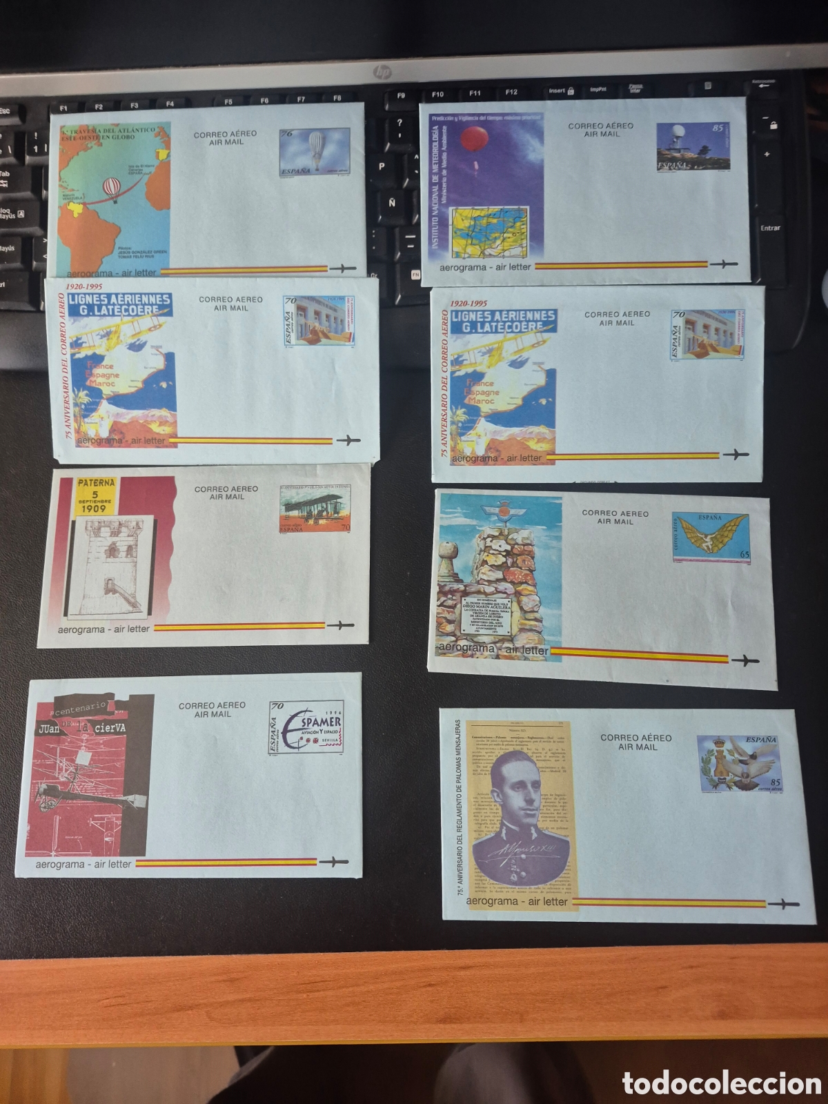 Sellos: Lote 8 aerogramas Espa&ntilde;a Juan Carlos I