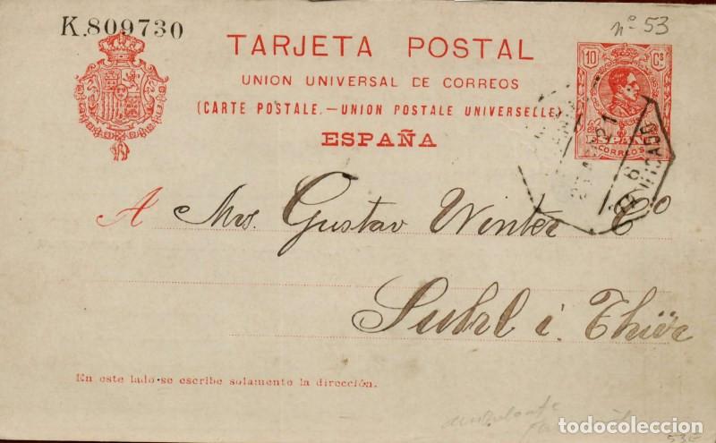 Sellos: FA4727. Tarjeta postal dirigida a Suhl y Thiva - Foto 1